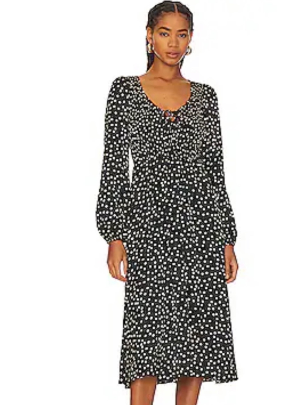 Heartloom black and white polka dot midi dress